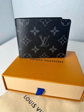 Louis Vuitton Black & Gray Monogram Canvas Wallet